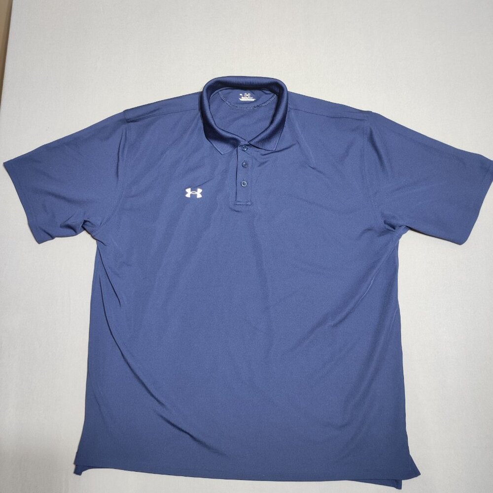 Under Armour polo shirt men's size XL blue colour HeatGear active wear / golf